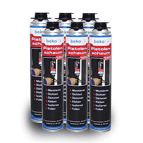 6 x beko Pistolenschaum Polyurethanschaum 750 ml