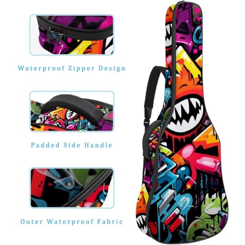 JRHEJTFZ Housse pour guitare acoustique de 1,9 cm d’épaisseur – Imperméable – Durable et élégant – Imprimé gribouillage, Multicolore 5., 42.9×16.9×4.7 in, Motif imprimé tendance - Les Beatles, Paul McCartney, John Lennon, RIngo Starr, George Harrison JRHEJTFZ Housse pour guitare acoustique de 1,9 cm d'épaisseur - Imperméable - Durable et élégant - Imprimé gribouillage, Multicolore 5., 42.9x16.9x4.7 in, Motif imprimé tendance – Image 5