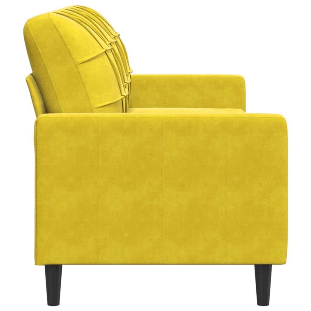 Homgoday Divano a 3 Posti Giallo 180 cm in Velluto, Decor da Mobili Divani per Esterno da Giardino, Letto Divano, Divanetto per Terrazzo Esterno Arredamento