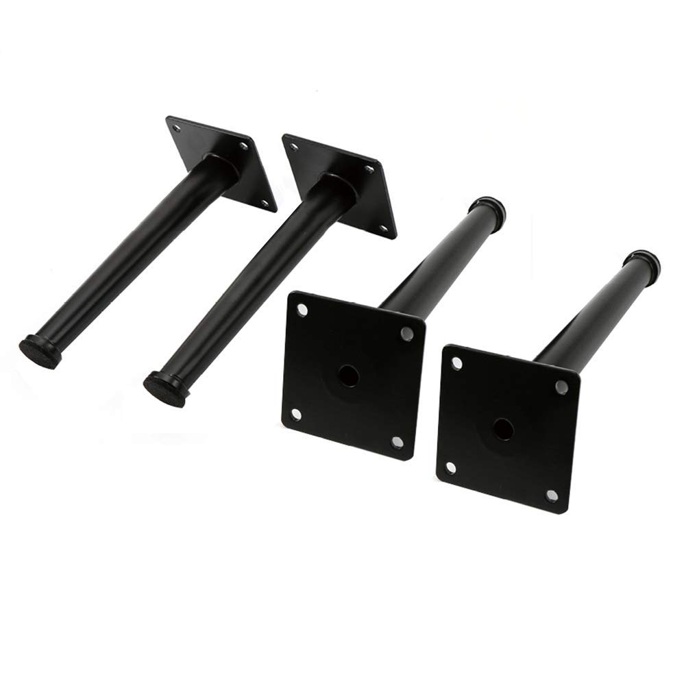 Furniture legs Mobiliario Moderno Minimalista Negro Patas x4, otomano sofá Mesa de café pies de Metal, Protector de Fieltro, 20 cm de Altura