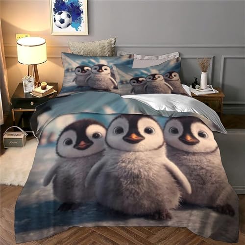Housse de couette poussins de pingouins lit simple 140x200 - 6