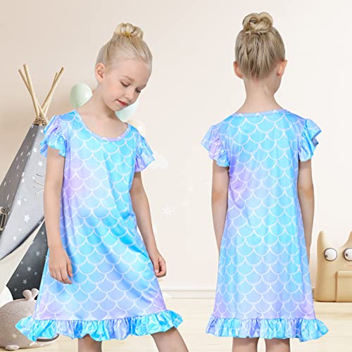 Fiodrimy Girls Nightgowns Unicorn Sleepwear Night Sleep Dress Pajamas Little Kids Toddler Soft Nightgown4