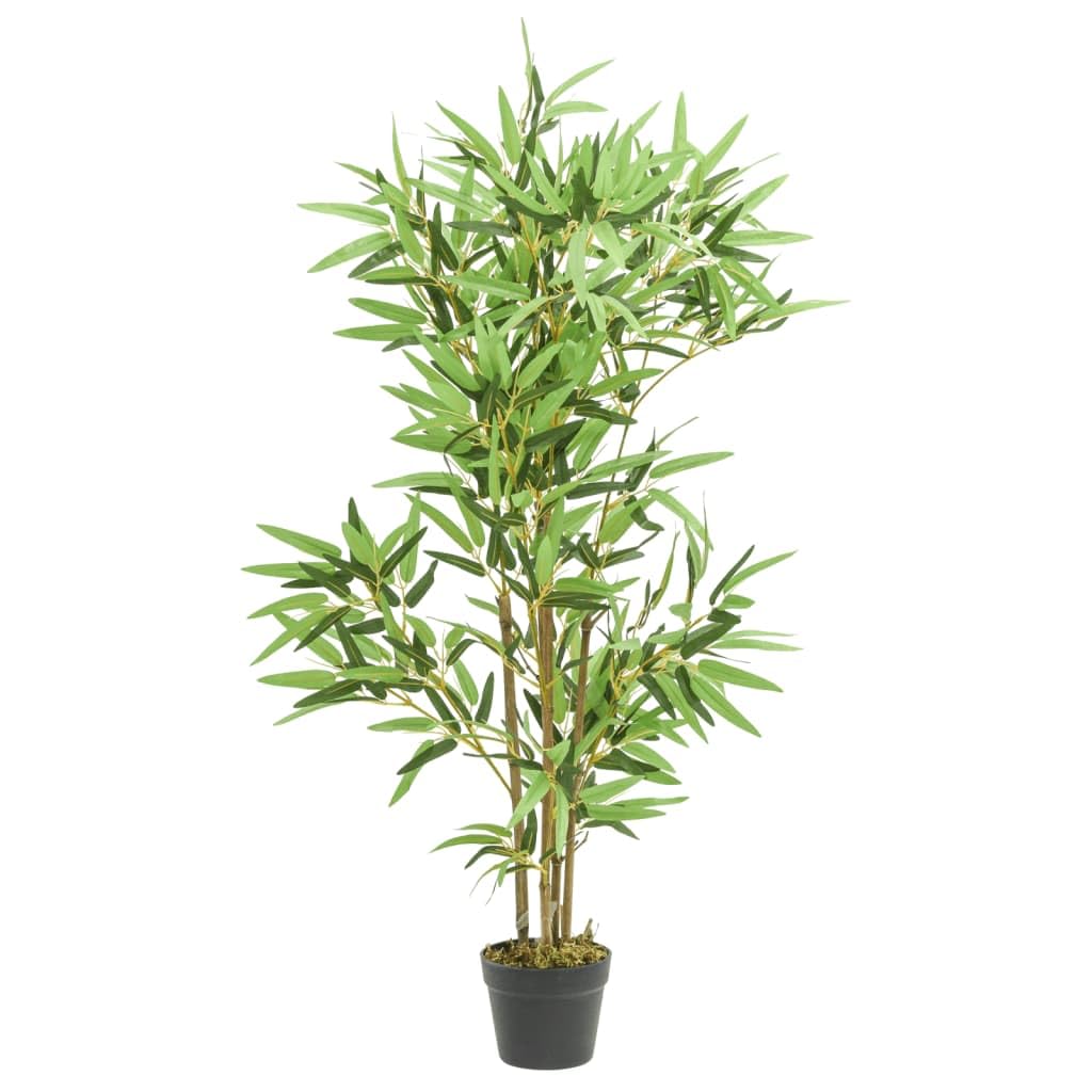 Bambou artificiel haut de gamme de 120 cm avec véritables tiges en bois de bambou