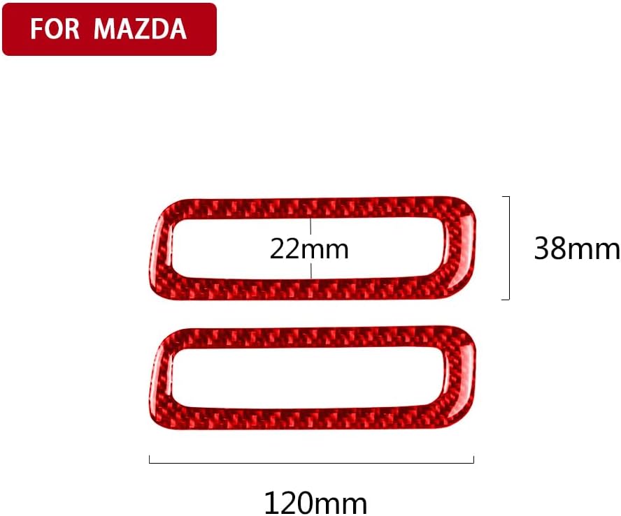 Carbon Fiber & ABS Interior Exterior Decoration Cover Sticker Trim Compatible with Mazda CX-5 2017-2018 (Red Carbon Fiber, A-Pillar Air Vent (2pc))