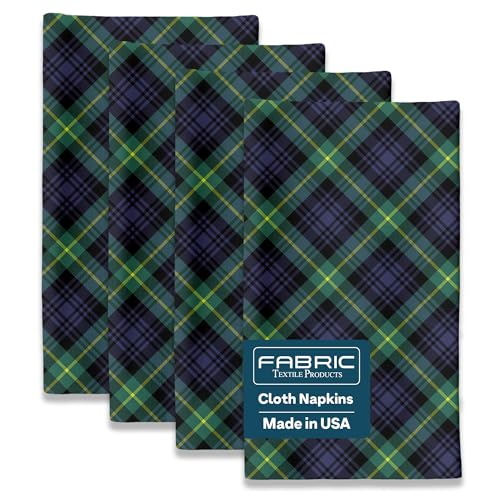 Servilletas de tela cuadros azul y verde, pack x12 miniatura 1