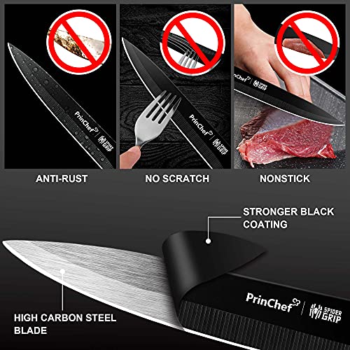 Princhef Kitchen Utility Knife, 5 Inch High Carbon Steel Utility Knife With Sheath, Ultra Sharp Kitchen Knife With Nonstick And Anti-Scratch Coating, For All Purpose Use #TOP2