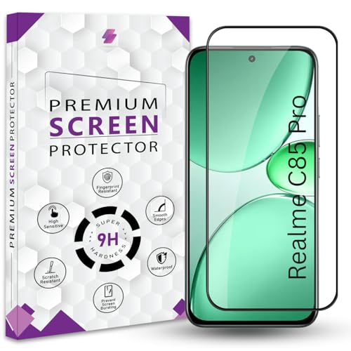 Image of Premium Tempered Glass Screen Protector Guard For Realme C85 Pro 5G (6.8 Inch, Pack of 1) | Edge to Edge Coverage With Easy to installation kit
