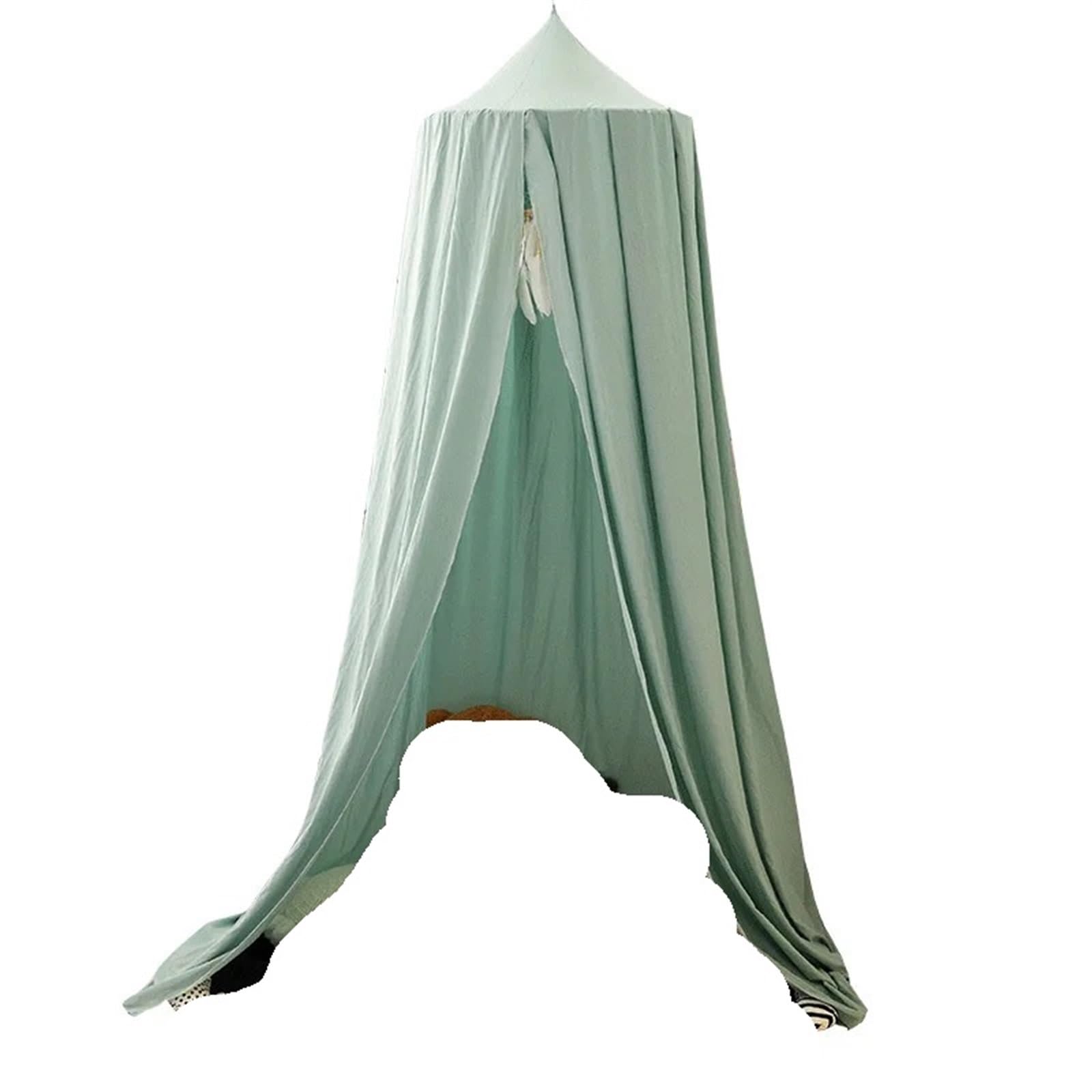 Baldaquin lit enfant vert lac : rideau de tente et ciel de lit princesse pour chambre de fille