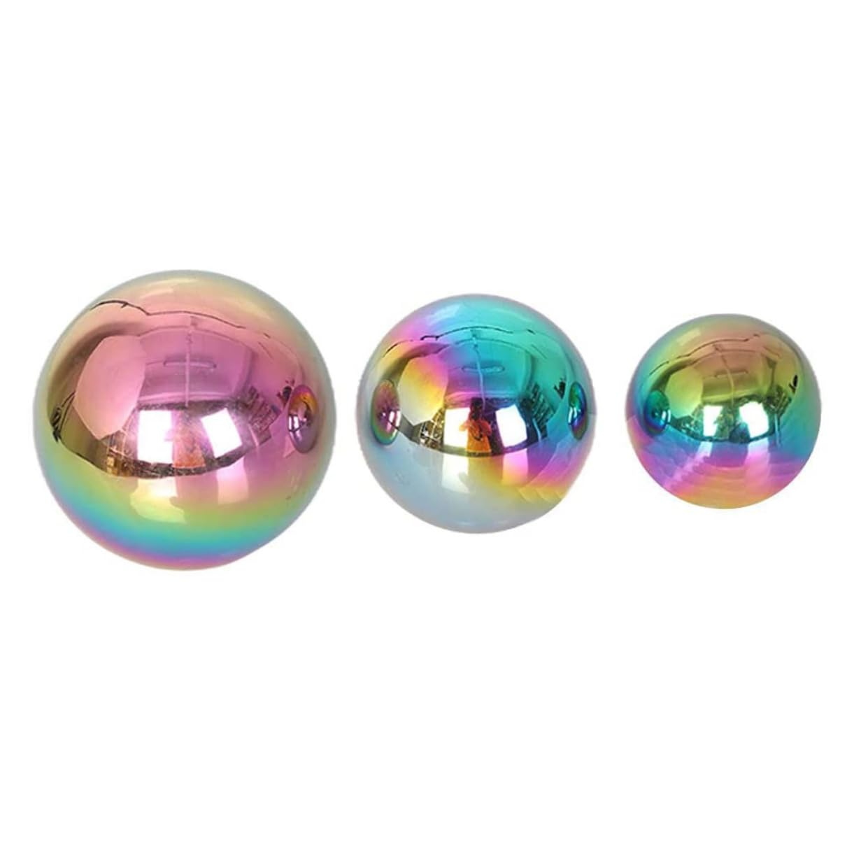 HAKIDZEL Mirror Surface Balls Garden Reflective Balls Stainless Steel Gazing Globe 3pcs Set