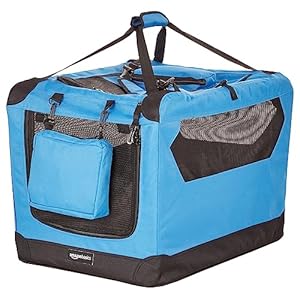 Amazon-Basics-Folding-Portable-Soft-Pet-Dog-Crate-Carrier-Kennel-26-x-18-x-18-Inches-Blue