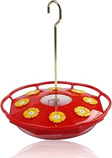 bouti1583 Hummingbird Feeder for Outdoors Hanging, Outside Birds Feeder with 8 Feeding Ports Built-in Moat, Leak-Proof, Easy to Clean & Fill