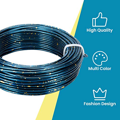 Benecreat Multicolor Jewelry Craft Wire Gradient Color Aluminum Wire (12 Gauge, 75 Feet) Blue Bendable Colorful Metal Wire With Storage Box For Jewelry Beading Craft Project, Blue And Gold #TOP5