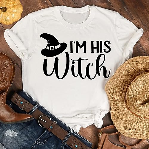 I'm His Witch, I'm Her Boo Halloween Couples Shirts His Her Matching Outfits, Husband Wife Matching Spooky Season T-Shirt2