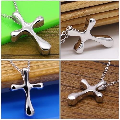 Chaîne de bijoux pendentifs et colliers en croix solide argent - 3