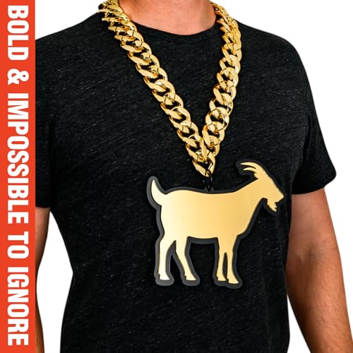 TrophySmack GOAT Silouette Turnover Chain - Chrome Gold & Black Acrylic (Greatest of All Time)3