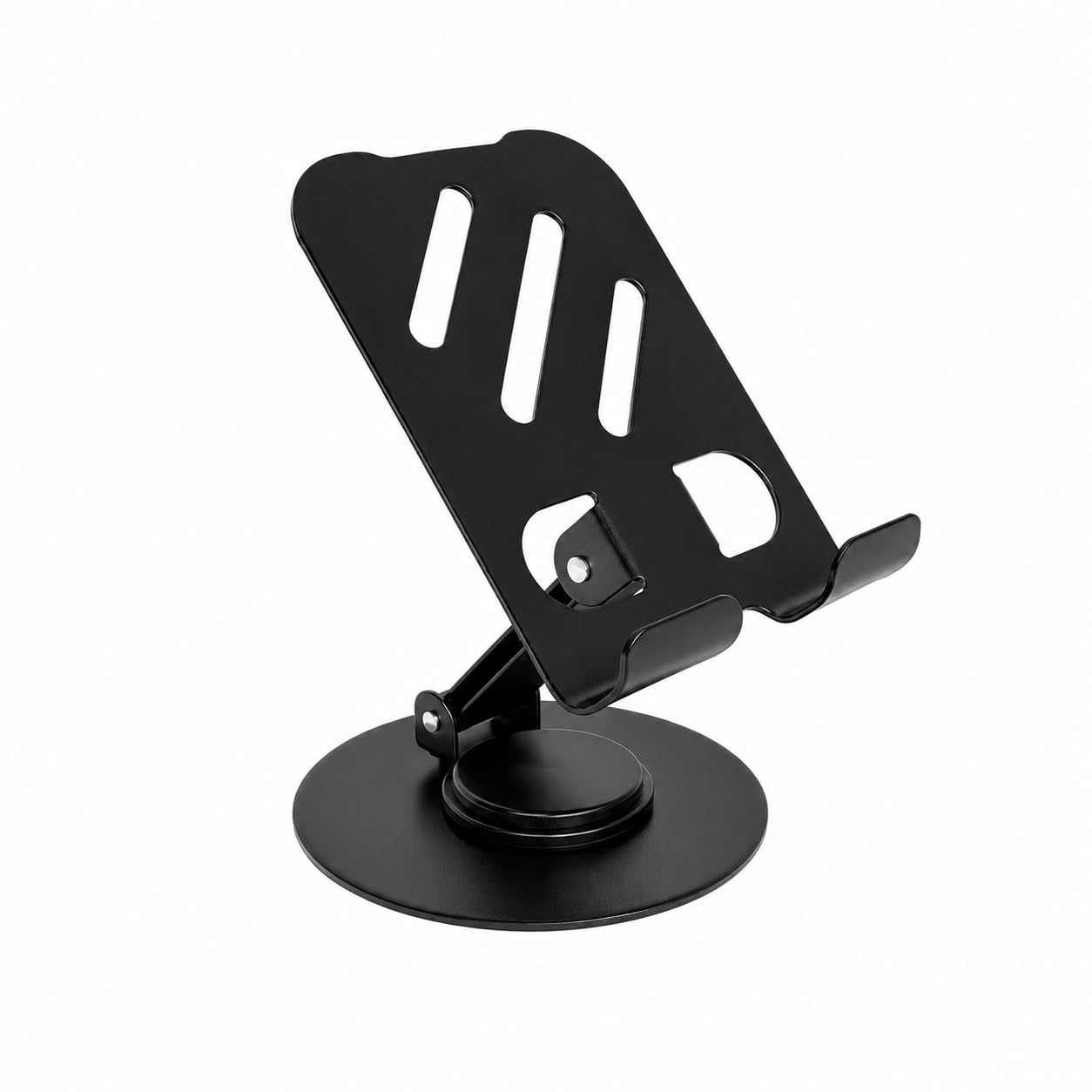 Medeminto 360° Rotatable Metal Mobile Stand for Desk | Foldable Adjustable Phone Holder with Anti-Slip Heavy Base | Universal Smartphone Stand Compatible with All Smartphones (Matte Black)-image-36