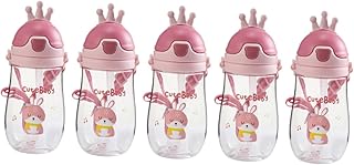 ibasenice 5 Pçs Coroa Copo Com Canudinho Copo De Palha De Silicone Garrafa De Água De Silicone Garrafa De Água Para Crianças Cinta Garrafa De Água De Silicone Garrafa De Água Infantil