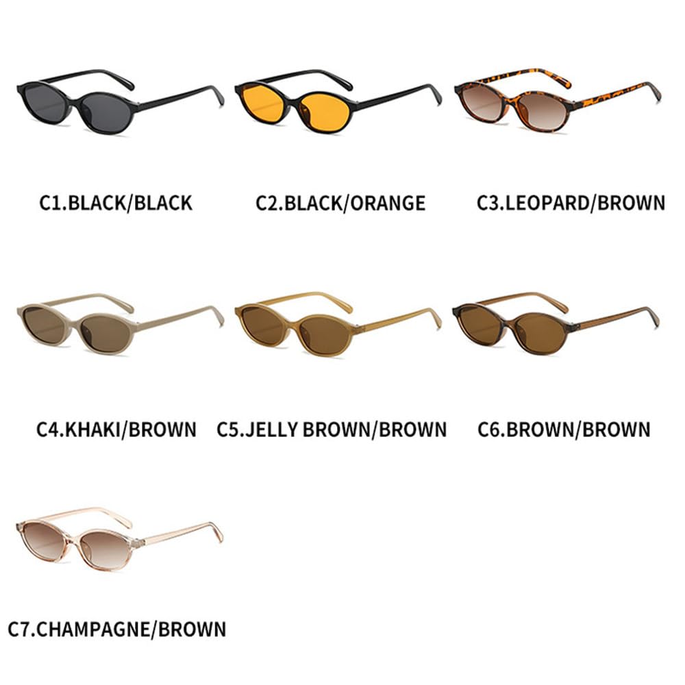 Gafas de sol retro ovaladas estilo ojo de gato para mujer, modernas, pequeñas y estrechas.