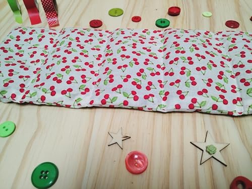Bouillotte sèche en coton cerises pour moments cocooning et détente