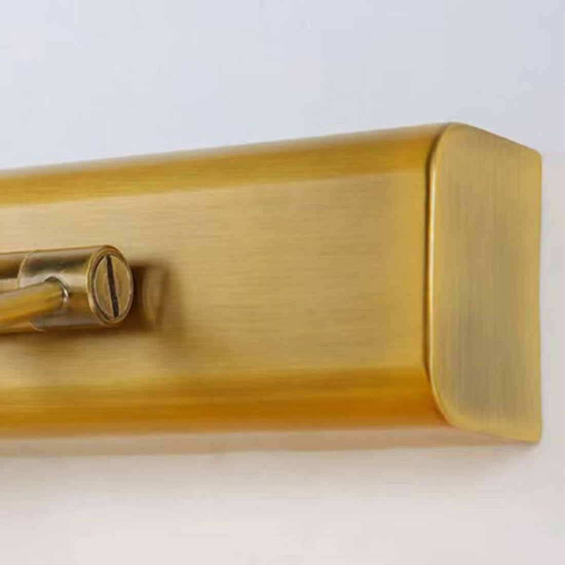 Vintage Applique Specchio Bagno Ottone, Lampada Specchio LED Retro con Braccio Regolabile e Base in Acciaio Inossidabile, 6000K Apparecchio Bagno Impermeabile IP44 per WC, 60 cm/12 W