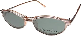 426 For Ladies/Women Cat Eye Shape Sunglass Lens Clip-Ons Spring Hinges Eyeglasses/Eyewear 51-16-135, Rose/Clear With Gray Clip-On