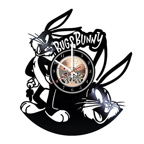 Bugs Bunny Vinyl Record Wall Clock, Bugs Bunny Wall Art, Bugs Bunny Wall Decor, Bugs Bunny Artwork, Bugs Bunny Vinyl Clock