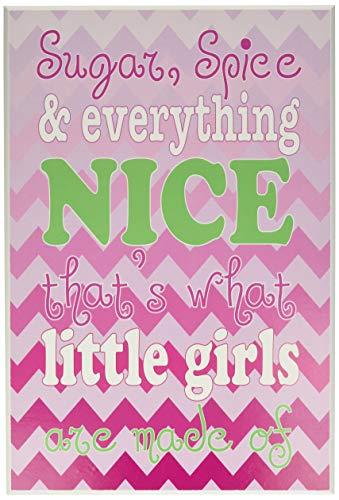 Plaque murale comptines pour chambre d'enfant affiche chevron rose