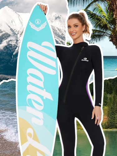 Image of Owntop 5mm Wetsuit for Men Women, High Stretch Warmth Neoprene Suit | GBS Seam, Front Zipper Wet suit for Cold Water Swimming, Surfing, Snorkeling , Scuba