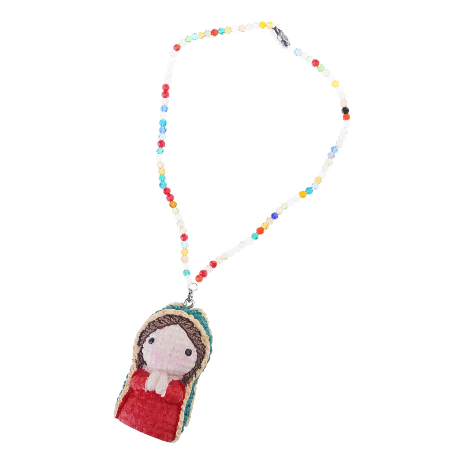Xjdzineq Blessed Mother Figurine Crochet Decor, Car Interior Hanging Charm, Religious Blessing Present Crochet Virgin Marys Car Charm