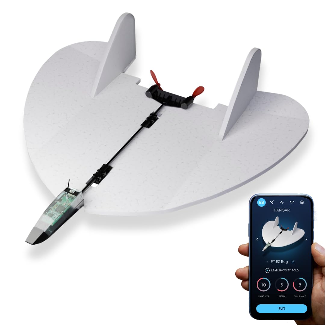 4.0 The Next-Generation Smartphone Controlled Paper Airplane Kit, RC Controlled. Easy to Fly with Autopilot & Gyro Stabilizer. for Hobbyists, Pilots, Tinkerers.