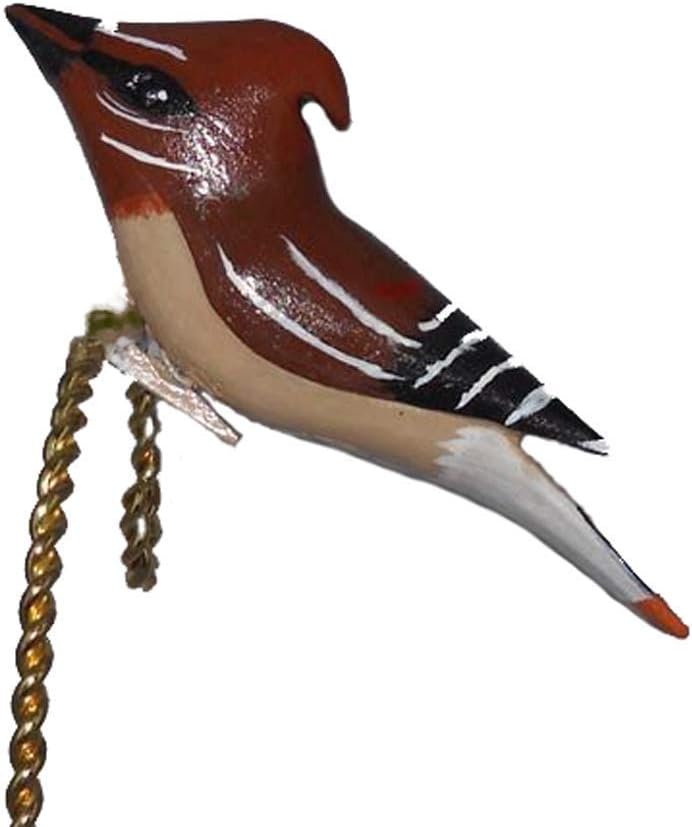 Cedar Waxwing Christmas Ornament, Plant Decoration