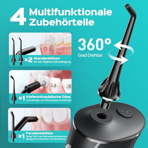 COSLUS C50 Munddusche Testsieger 2026, 4 Modi mit 5 Intensitäten, Schwarz – Ansicht 9
