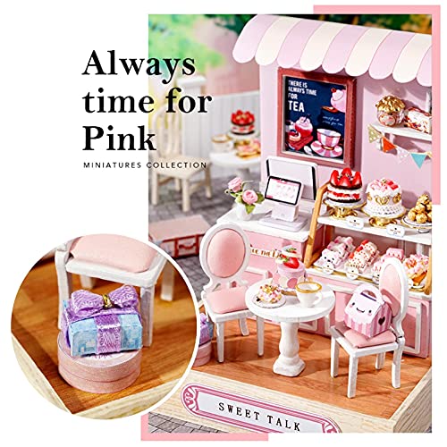 Puppenhaus möbel Holz weihnachten DIY Miniatur Puppenhaus Bausatz Kit mit Möbeln Handgefertigte Holzhaus Pädagogisches… – Bild 5