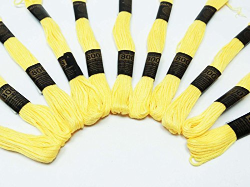 25 Piezas Hilo de Algodón Amarillo para Bordado miniatura 4