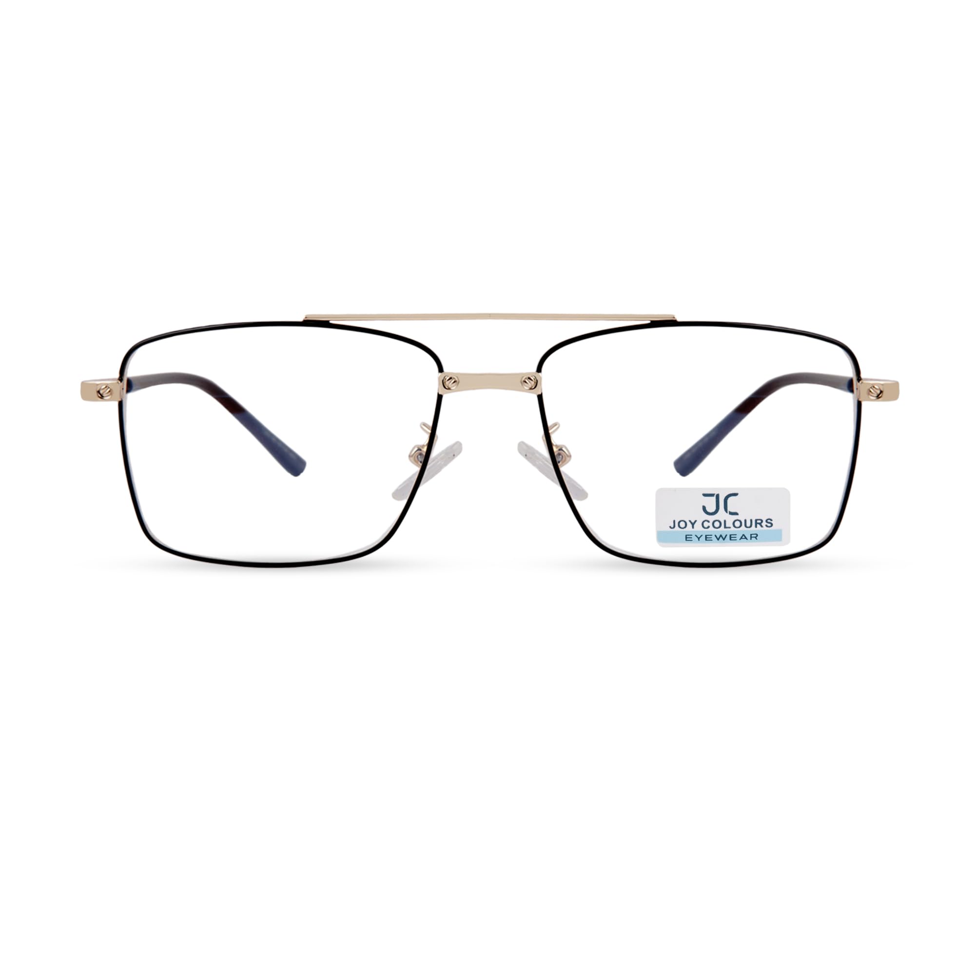 JOY EYEWEAR Unisex Premium Square Blue Block Ray With Antiglare Glasses Zero Power for Eye Protection from Mobile, Computer, Laptop | Zero Power | Medium (Golden, Black) (B0CZ9J4BTR) Amazon Price History, Amazon Price Tracker