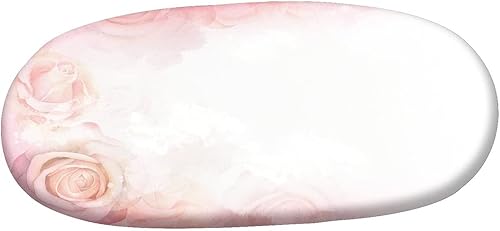 Miniatura 3 de Mantel ovalado ajustable de poliéster con bordes elásticos, diseño horizontal de rosas románticas, para decoración de mesa de comedor y cocina, se