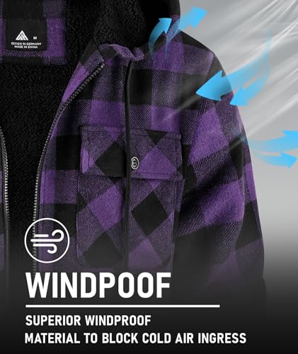 Image of GEEK LIGHTING Men's Flannel Shirts Jacket Sherpa Lined Fleece Plaid Hoodie Long Sleeve Winter Warm Coat