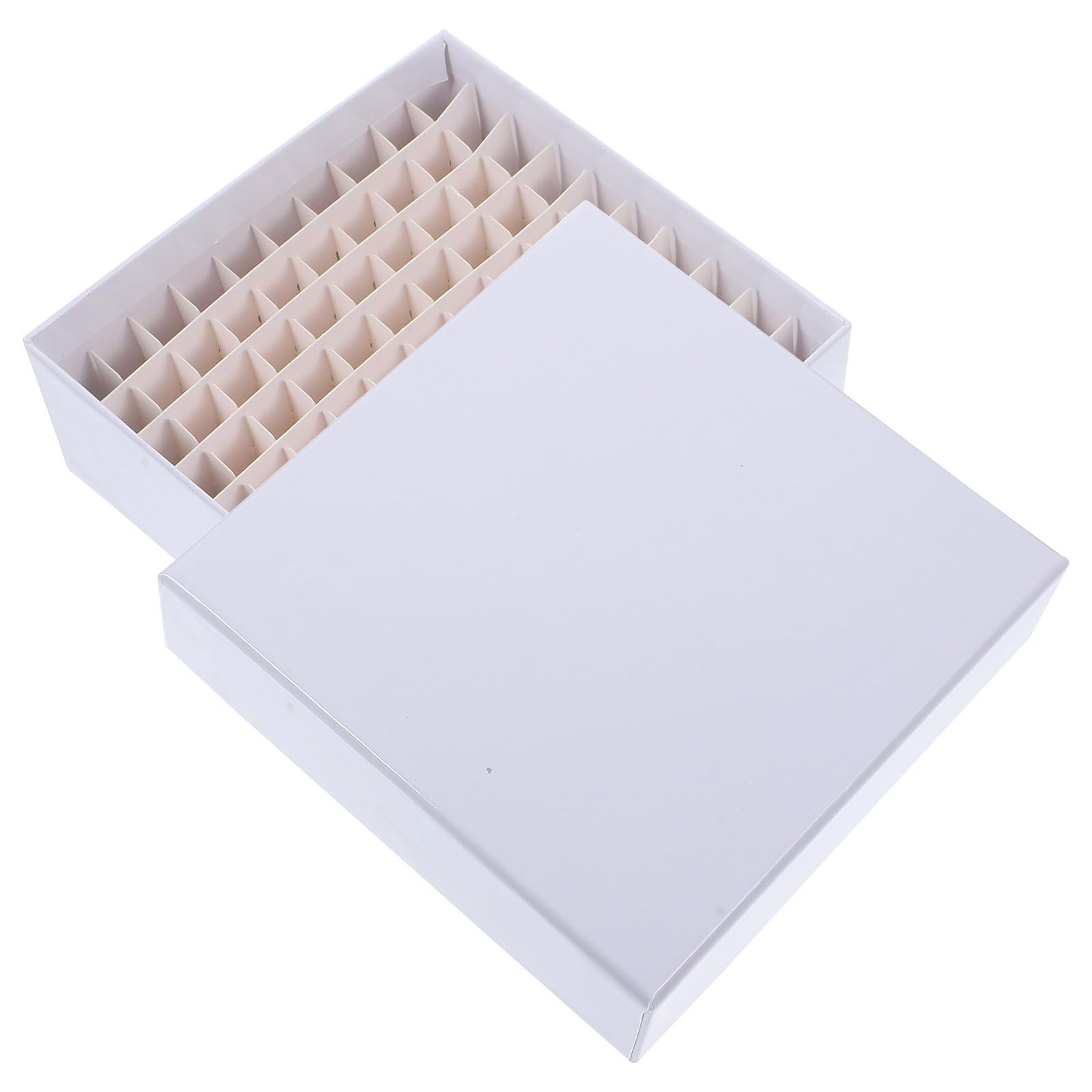 Porta Provette da 100 Scomparti per Microcentrifuga in Carta Bianca, Scatola di Stoccaggio per Congelatore