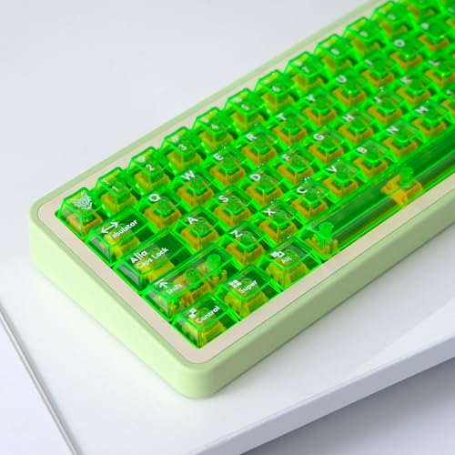 Touches de clavier mécanique transparentes vert vif profil Cherry MX pour customiser son PC