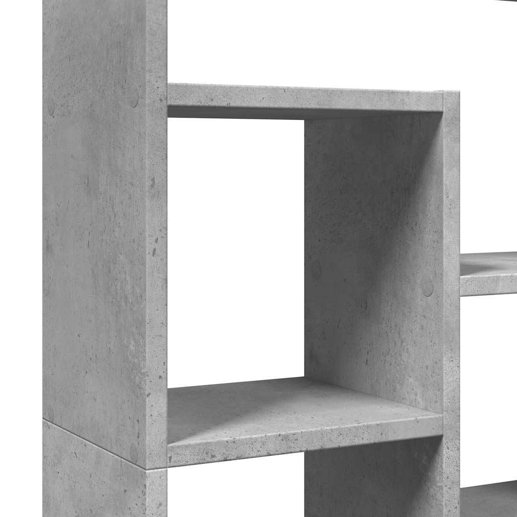 Bücherregal Betongrau 72x20x120,5 cm Standregal Raumteiler | Geometrisches Regal mit 9 Fächern für Wohnzimmer, Schlafzimmer & Büro. Flexibel vertikal oder horizontal aufstellbar.