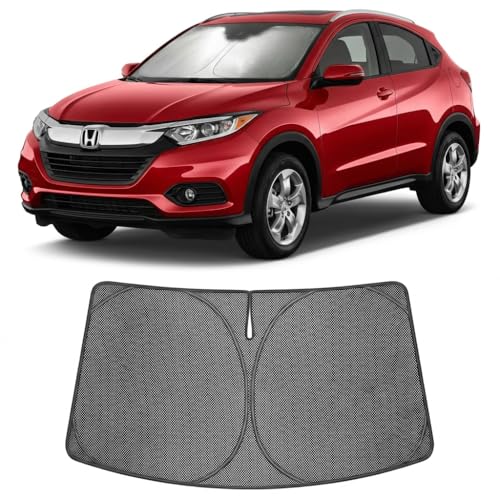 Image of Proadsy Windshield Sun Shade Custom Fit Honda HR-V 2023-2026 Ice Crystal Black Front Window Sunshade UV and Heat Blocker Foldable Visor Keeps Car Cooler for Summer Parking and Daily Use