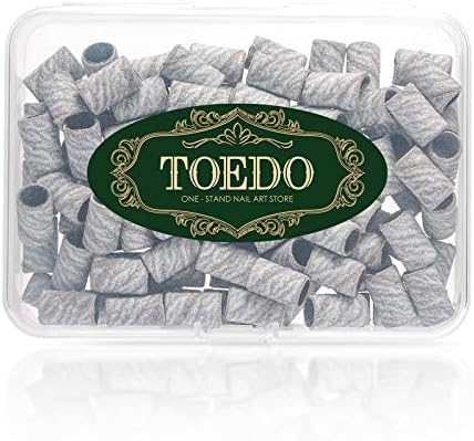Sanding Bands for Nail Drill, TOEDO 100pcs Nail Sanding Bands, Professional Nail Drill Sanding Bits for Manicures and Pedicures