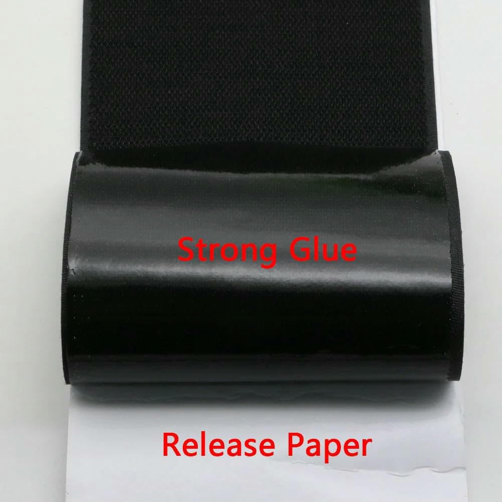 Nastro adesivo resistente da 150 mm, con gancio e passante, con nastro adesivo in gomma, con colla per fai da te, nero, gancio da 5 m