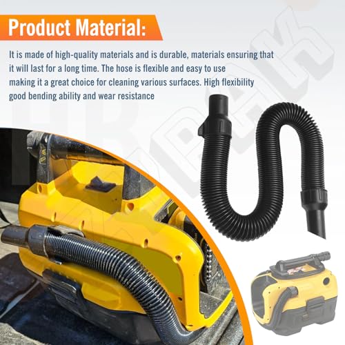 Image of 5140128-68 Replacement Vacuum Hose Assembly Compatible with DeWalt DCV580 DCV581H DCV580MAX, Premium Flexible Hose Accessories for Wet Dry Cordless Vacuum, Secure Fit & Extended Reach (Pack of 2)