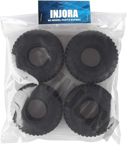 Miniatura 5 de INJORA 4 unids 1.55 "neumáticos de goma suave 1.55 pulgadas neumático para RC Crawler Car D90 TF2 Tamiya CC01 LC70 LC80