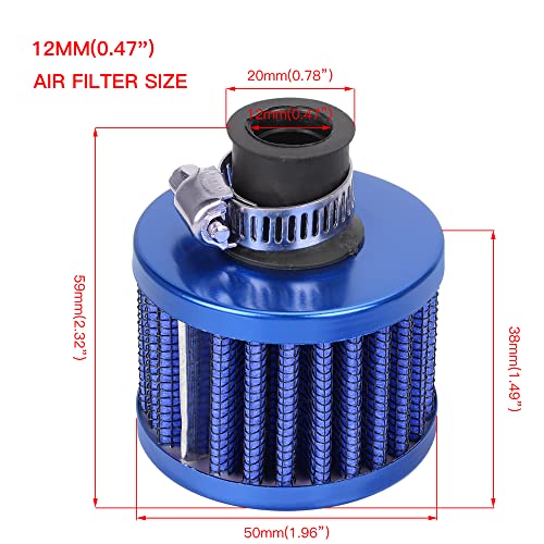 Grehua Vm22 Mikuni Carburetor Carb Intake Manifold Air Filter With Mini Air Filter Kit For Predator 212Cc 196Cc 6.5Hp Gx160 Gx200 Baja Mb200 Ct200U Bk200 Kt196 Bt200X Go Kart Mini Bike Race(Blue) #TOP7