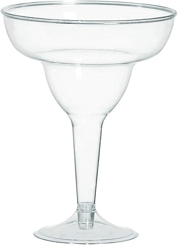 Party Perfect - Vasos de margarita de plástico transparente, 11 onzas (paquete de 20), duraderos, reutilizables y elegantes para cualquier ocasión