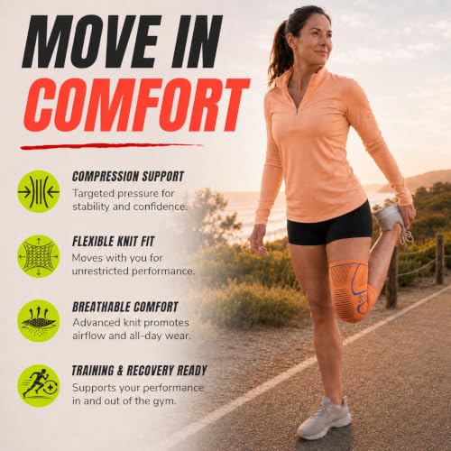 Image of Knee Brace for Men and Women Knee Compression Sleeve Knee Support Wraps for Arthritis Joint Pain Relief, Workout, Swelling, Sports, Circulation, Running, Recovery for ACL & Meniscus Tear