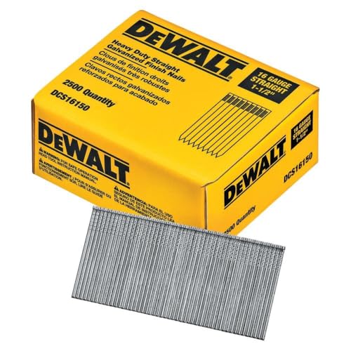 DEWALT Finish Nails, 1-1/2-Inch, 16GA, 2000-Pack (DCS16150), Glossy Exclusive Paper