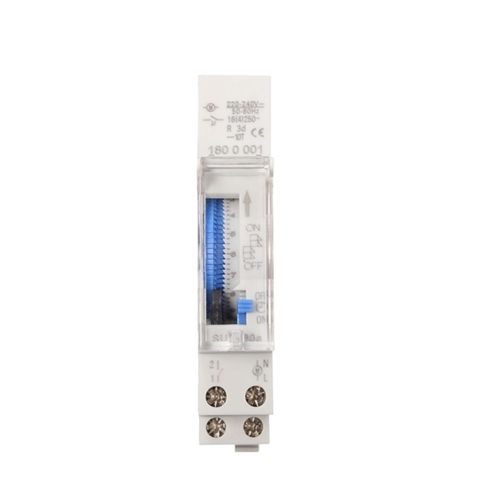 SUL180a Mechanische Zeitschaltuhr, 24 Stunden, programmierbar, 220 V, 16 A, 24 h, 8 Einstellungen, manuell/automatisch.
